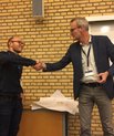 Postdoc Rasmus Schmidt Davidsen til højre og Martin Bonde, formand for Dansk Biotek.